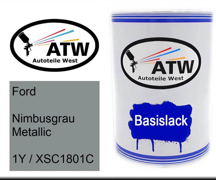 Ford, Nimbusgrau Metallic, 1Y / XSC1801C: 500ml Lackdose, von ATW Autoteile West.